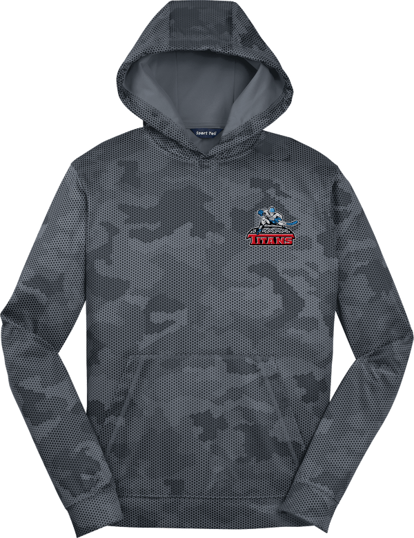 NJ Titans Youth Sport-Wick CamoHex Fleece Hooded Pullover