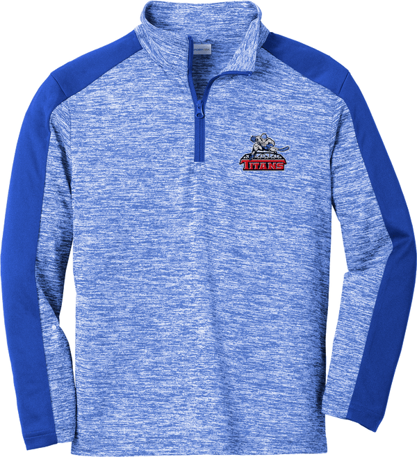 NJ Titans Youth PosiCharge  Electric Heather Colorblock 1/4-Zip Pullover